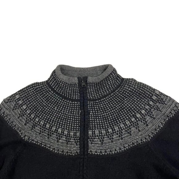 Woolrich sweater women's S black gray pattern 1/2 zip pullover cotton wool nylon - Picture 6 of 11